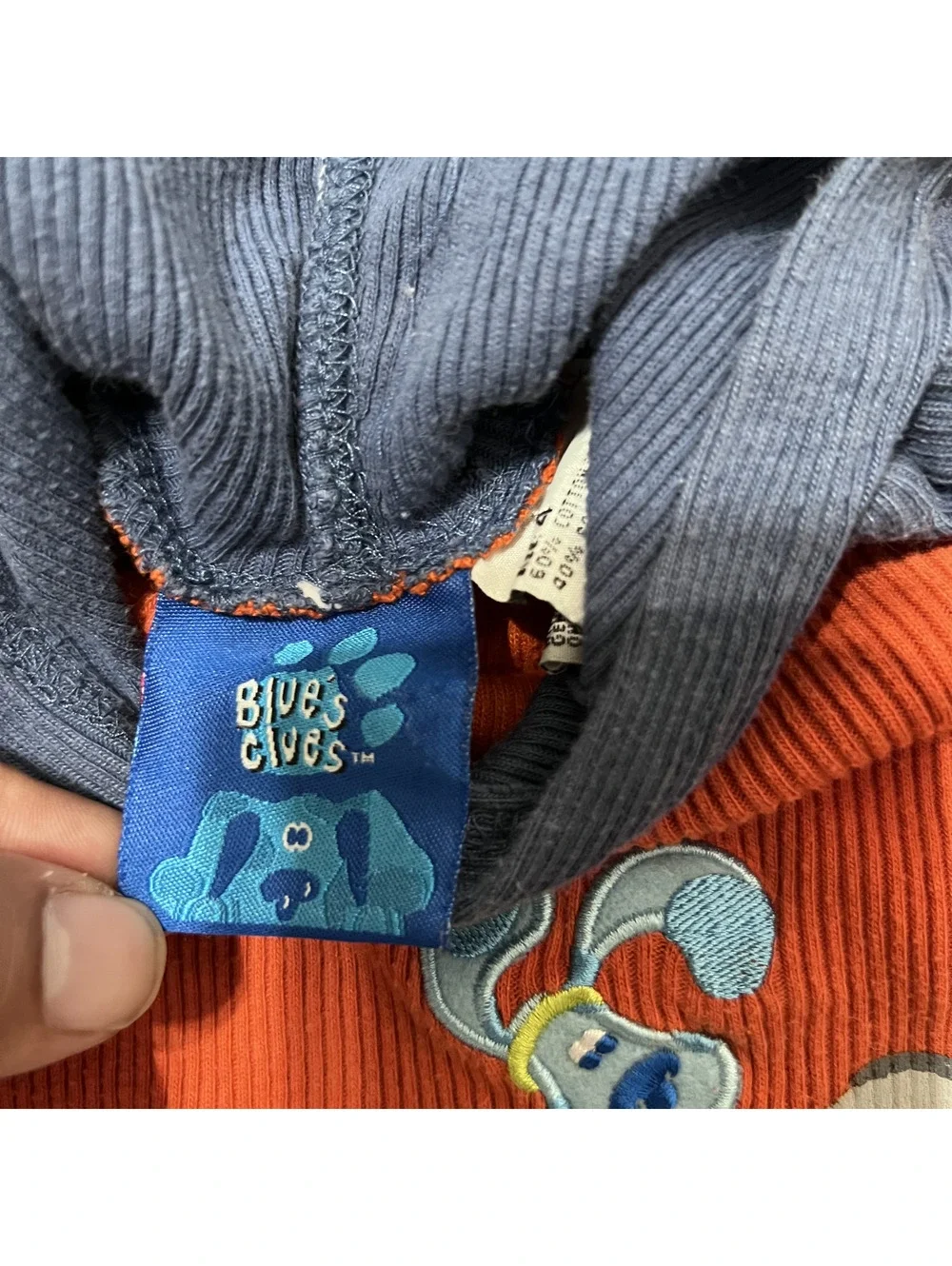 2001 Vintage Blue Clues Basketball Kids Hooded Shirt Characters Cartoons Size 4